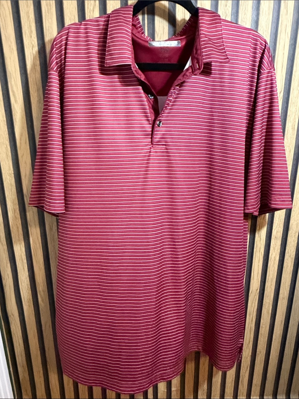Greg Norman Men's Red Stripe Polo Shirt 2XL